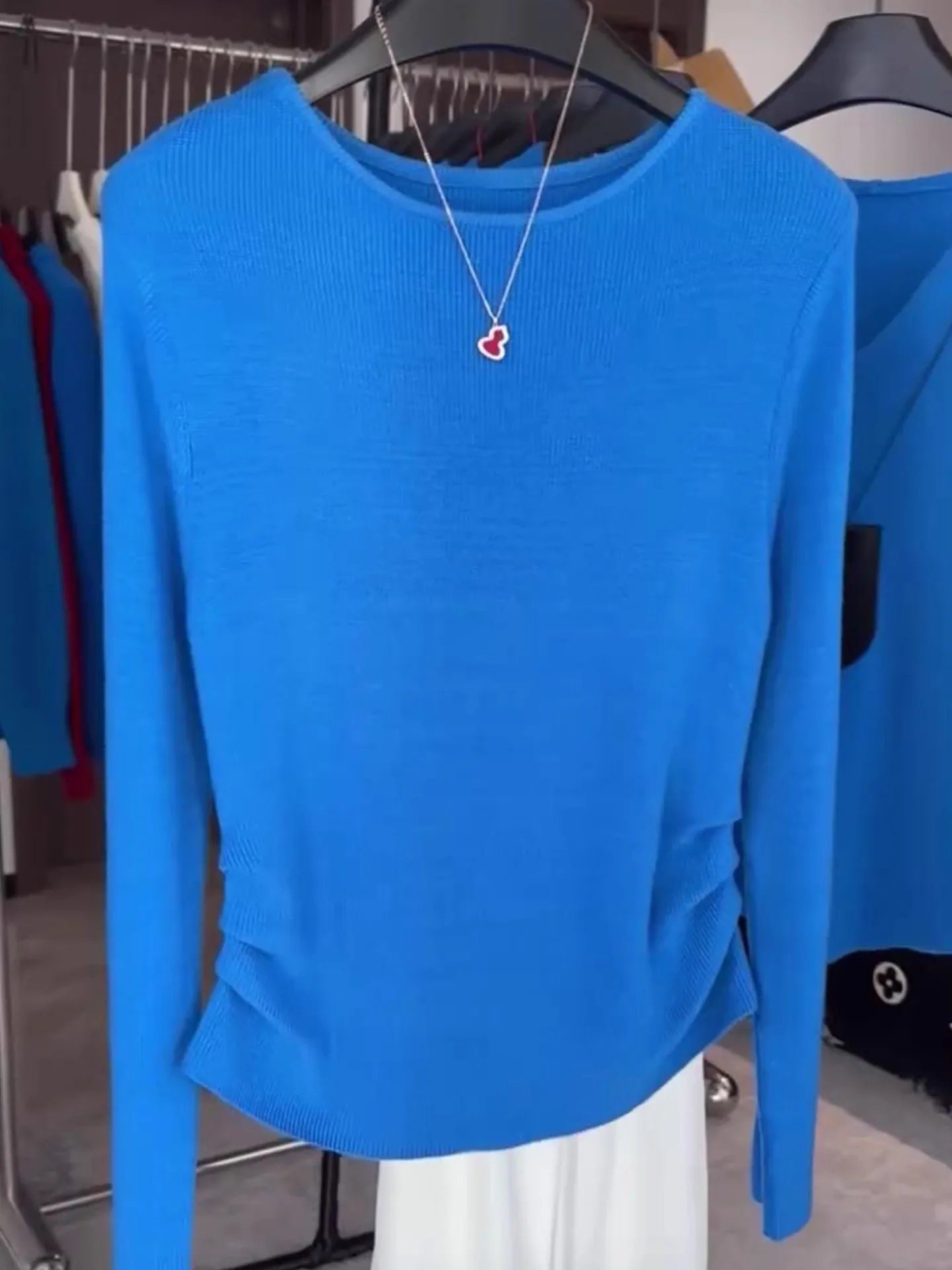 

Comfortable Knitted Long Sve round Ne Pullover Top Skin-friendly Soft Winter Faion Women's Color Base Layer irt