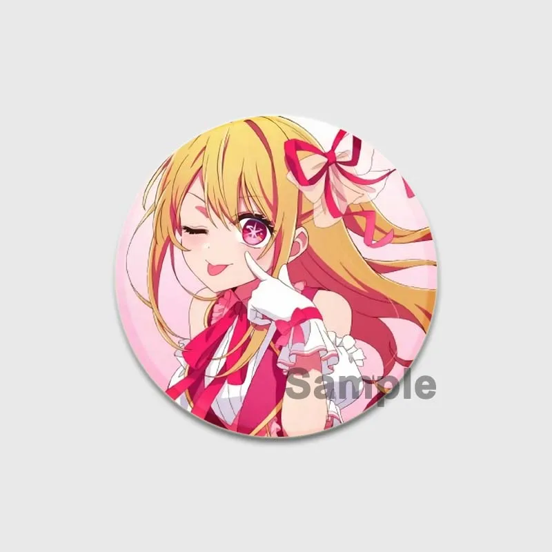 Anime OSHI NO KO Hoshino Ai Badges Cartoon Round Brooch Cute Akuamarin Rubii Arima Kana Button Pins Bag Clothes Decor Fans Gift