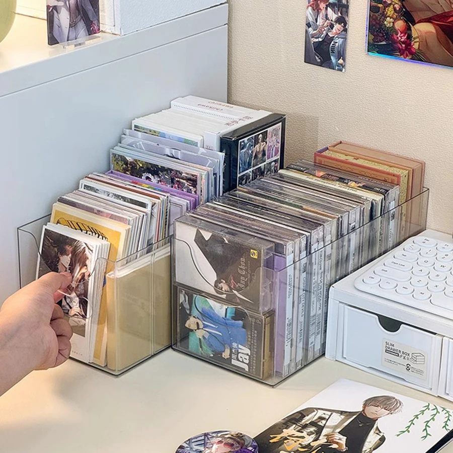 CD holder acrylic transparent peripheral color paper postcard hemp finishing frame star album disc display box