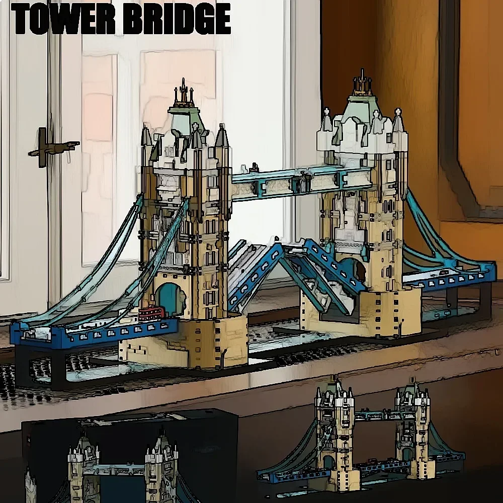 Classical Architecture DIY Assembly landmark Suspension London Bridge Building Blocks Model Toy Ornament Gifts 3745pcs