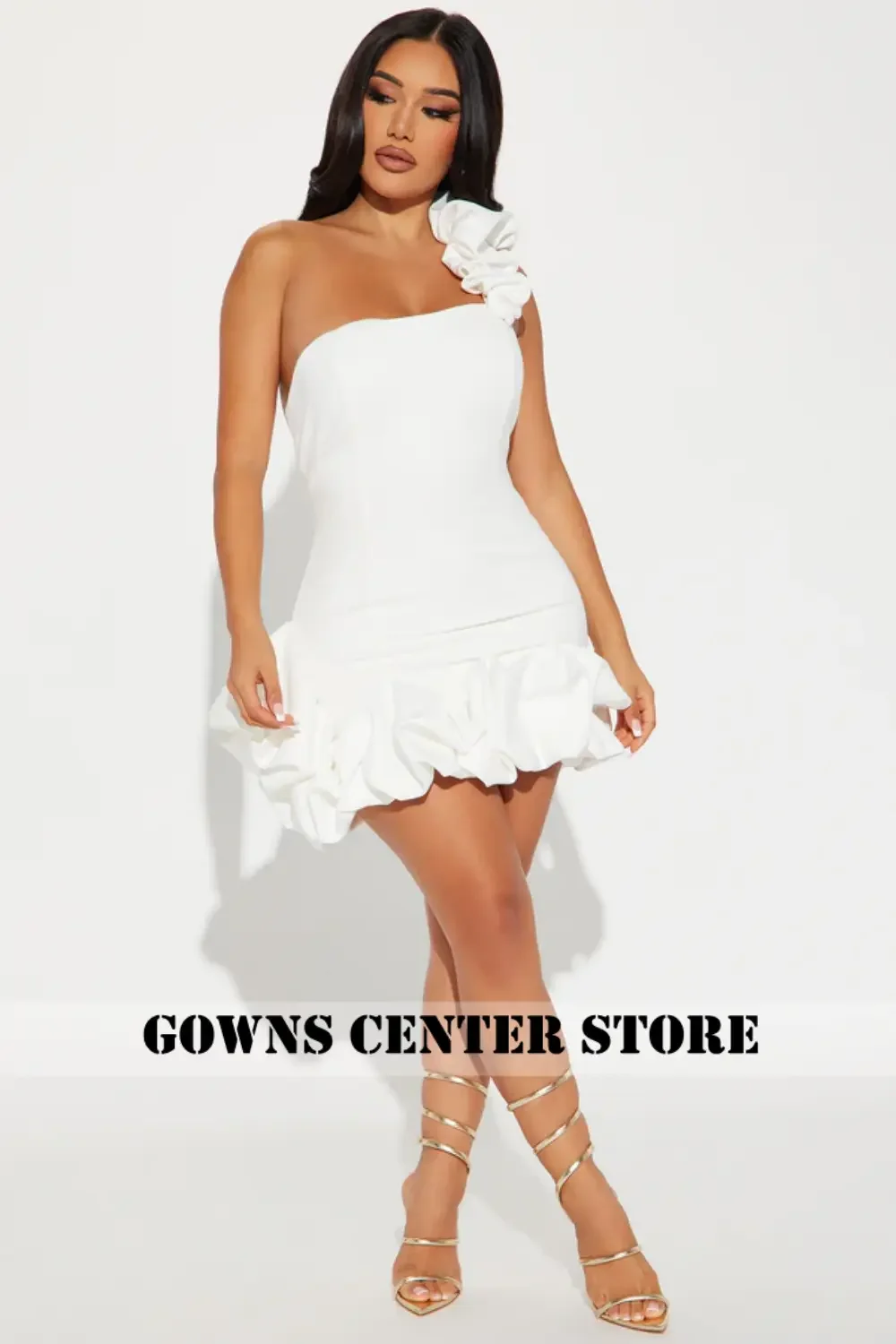 

White One Shoulder Mermaid Prom Dresses Ruched Wedding Party Dress Homecoming Gowns Black Girl Birthday Dress Customized