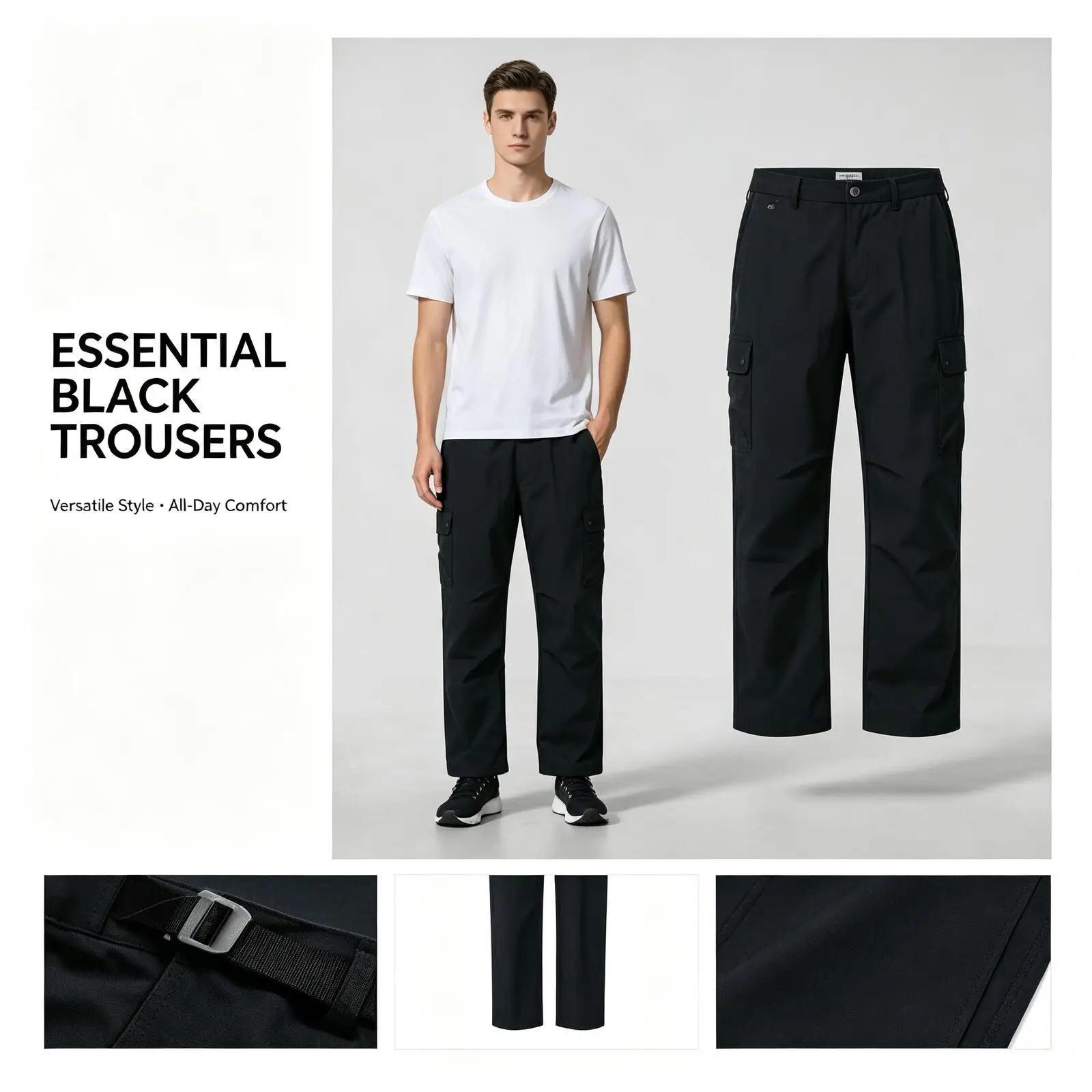 Under Armour Black Slim Straight Pants for Women Men Smooth Fabric Casual Trousers Versatile Business Daily Wear 6012761-001