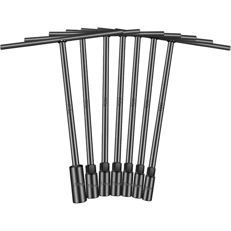 مجموعة مقابس مفتاح الربط المصنوعة من فولاذ CrV للأحجام المترية 6 مم إلى 14 مم مع تصميم طويل المدى مثالي للدراجات النارية والدراجة الترابية أ