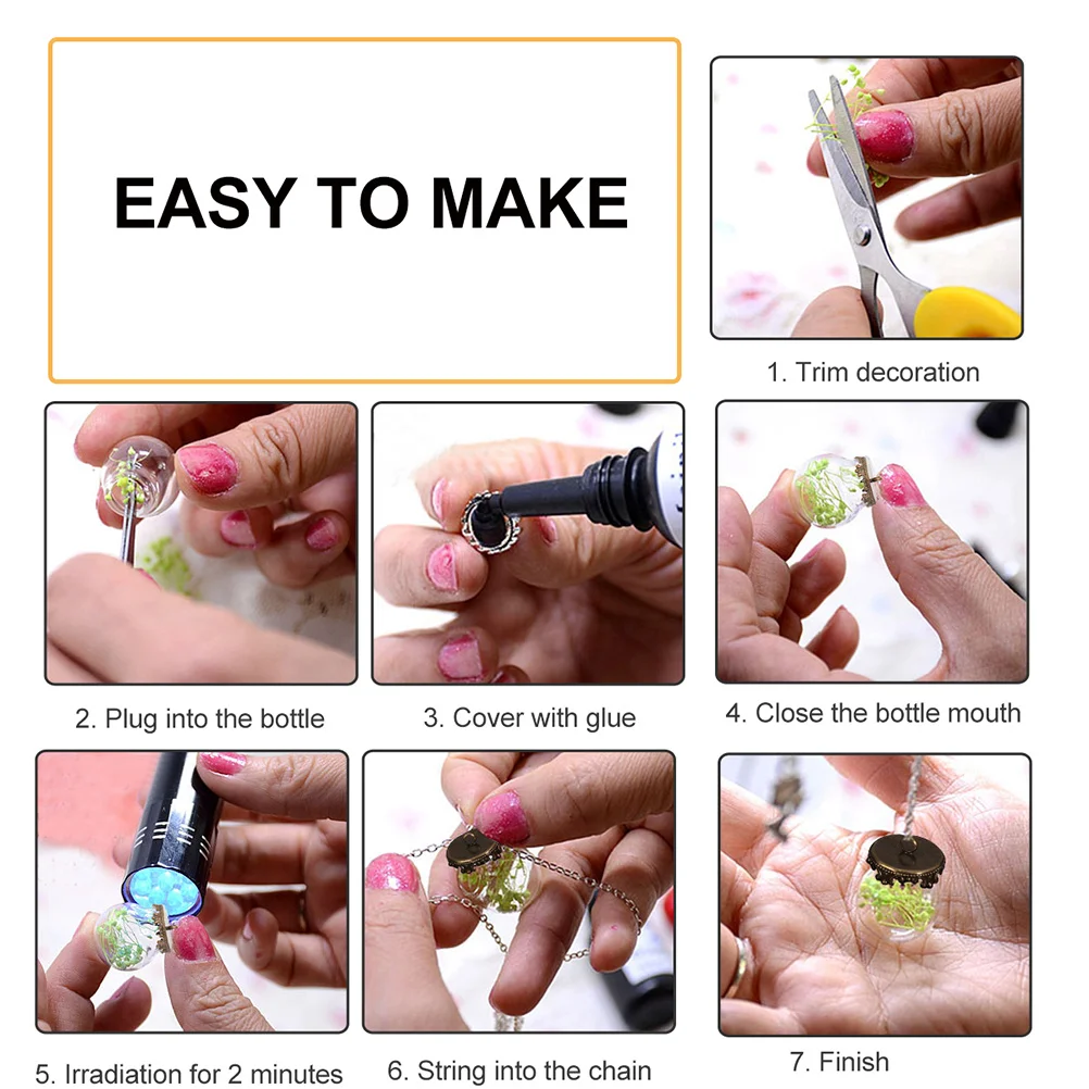 

10 Sets DIY Pendant Accessories Spherical Glass Bottle Round Pendants Jewelry Charms Mini Tube Globe Clear Ball Small