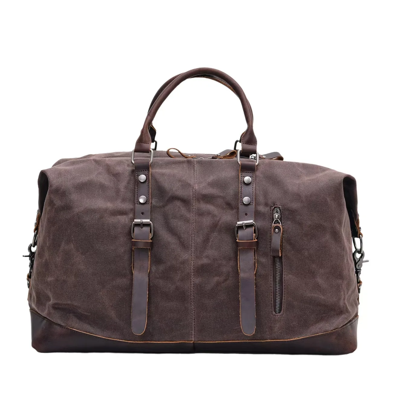

Large Capacity Waterproof Mad Leather Travel Bag Men's Fashion Canvas Casual Single Shoulder Slant Cross Luggage Bag