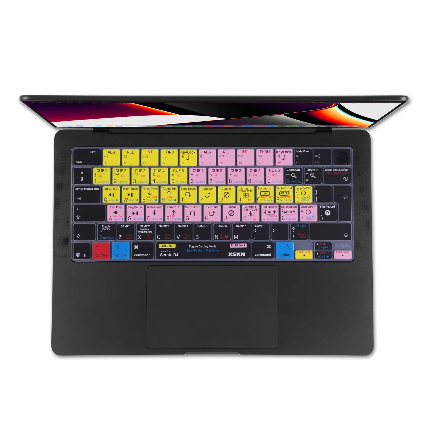 Funda Protectora de Silicona XSKN para Teclado Serato DJ, Compatible con Macbook Pro 14.2/16.2 (2026-2021), Macbook Air 13.6/15.3 M5-M1, Macbook Neo 13