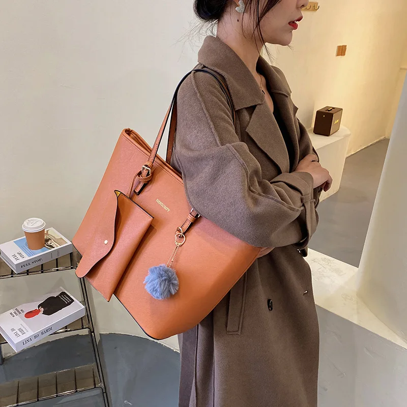 Autumn Winter New Tote Bag 2024 New Fashion Texture PU Handbag Women Elegant Letter One Shoulder Bag Lady Commute Crossbody Bag