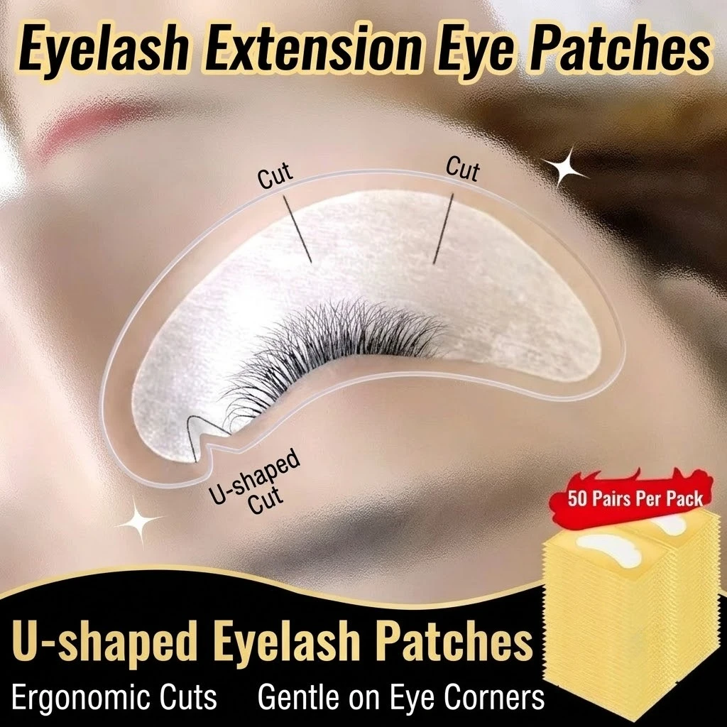 Eyelash Extension Eye Mask - 50 ペア U 字型アンダーアイパッチまつげエクステンションパッド超薄型保湿ハイドロゲルアイマスク通気性のあるまつげ分離ツール