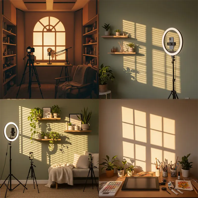 Window Gobo Projector Light 12 Discs Shadow Lamp Bedroom Living Room Studio Streaming Photography Decor