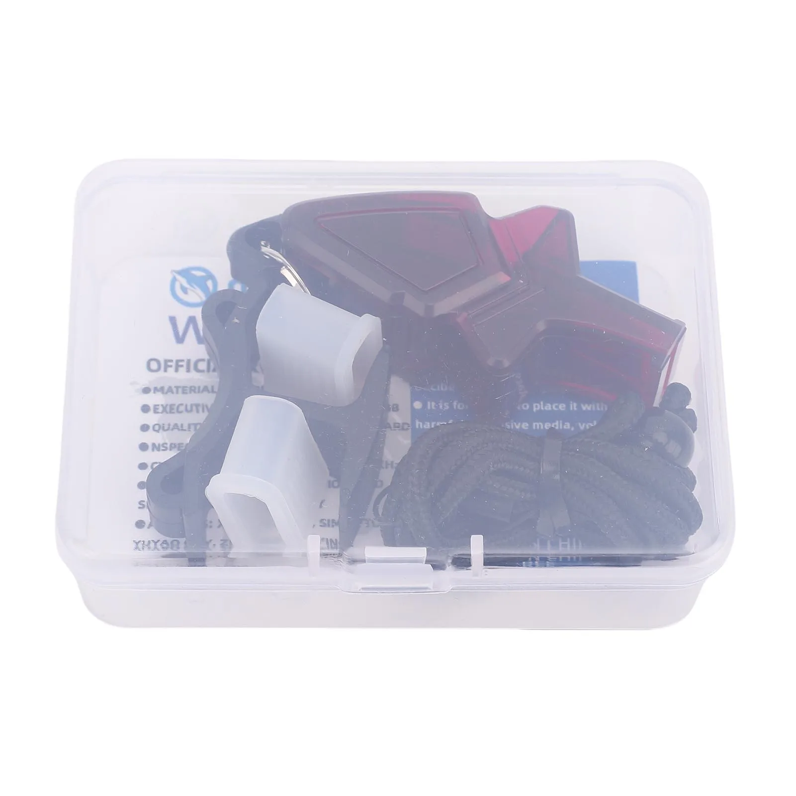 2Pcs Sports Whistle Set ABS Loud Crisp Sound Whistle with Lanyard and Mouth Grip Finger Grip for Coaches Referees Emergency