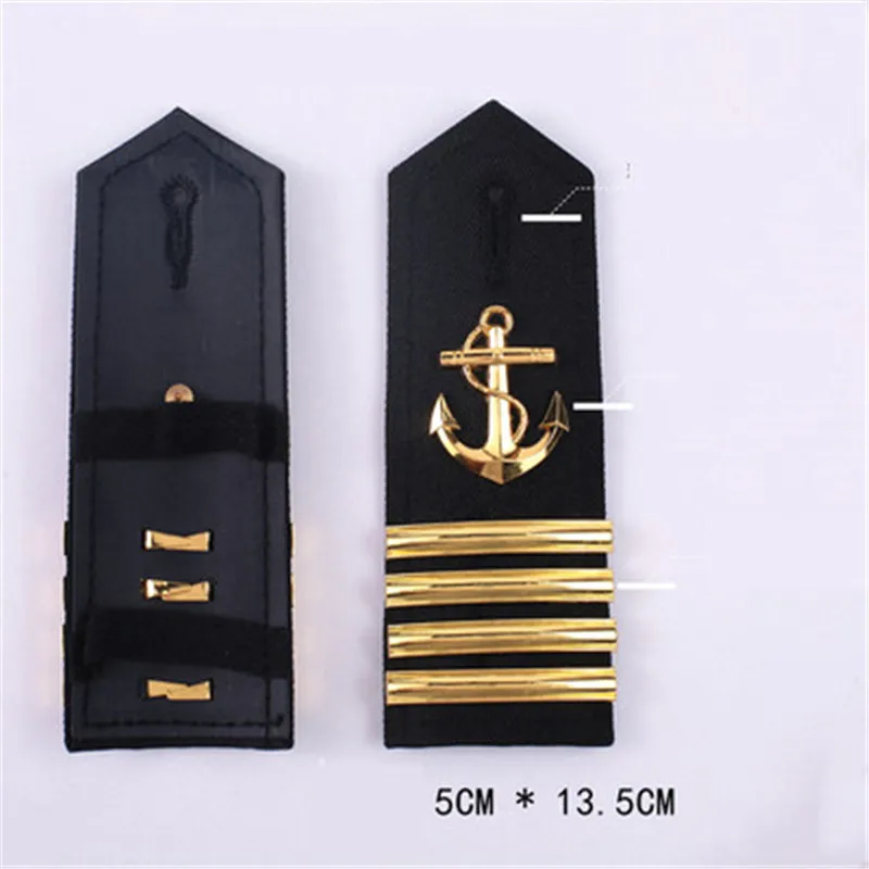 Nova chegada de metal alça ombro com âncora paddle dourado epaulettes para marinheiro capitão uniforme casaco cosplay