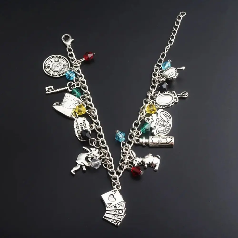 Anime Movie Alice in Wonderland Bracelet March Hare Rabbit The Red Queen Cosplay Charm Bracelet Women Men Gift Accessories