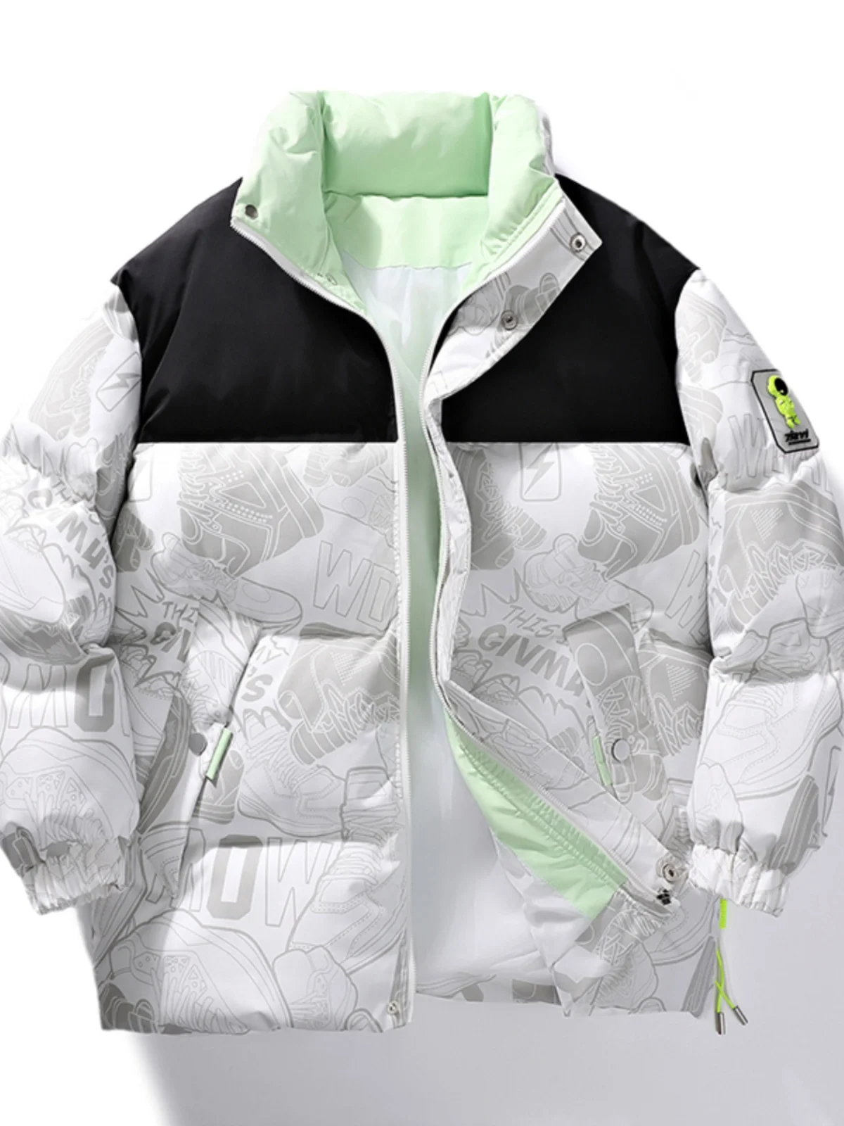 

Зимняя утепленная мужская хлопковая куртка с капюшоном 2024 года, молодежная модная теплая куртка свободного кроя с полиэстеровой подкладкой