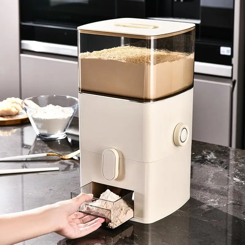 6L Flour Storage Bucket Sealed Insect Proof Moisture Proof Flour Bucket Household Multi-function Cereal Flour Special Dispenser