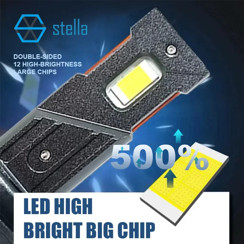 Stella 6000K 4300K 3000K H7 H11 Auto LED Lamp 120W Dual Copper Cooling Turbo Fan Strong Canbus 100000LM 12V Super Car Headlight