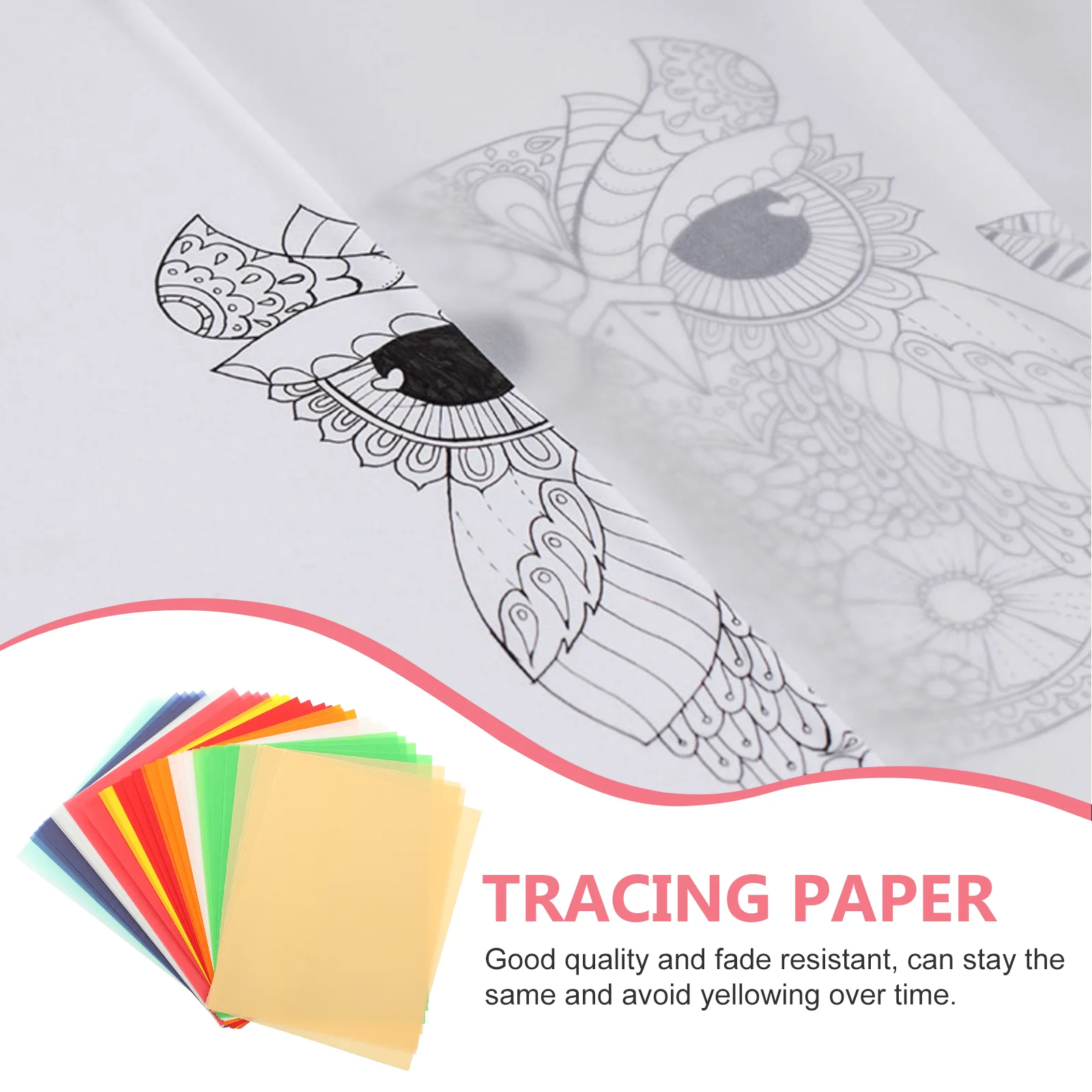 40 PCS Engineering Drawing Paper Tracing Colorful Copy Translucent Transparent Vellum