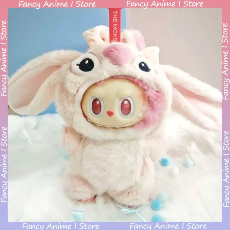 Cartoon Cute Stitch Angel Cosplay Outfits for V1 V2 V3 Labubu Mini Plush Handmade Doll Clothes Fashion Doll Accessories Gifts