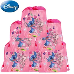 Mochila con cordón de puntada de Anime de Disney, 6 piezas, bolsa de regalo, decoraciones para fiesta de cumpleaños de niños, suministros para Baby Shower, regalos