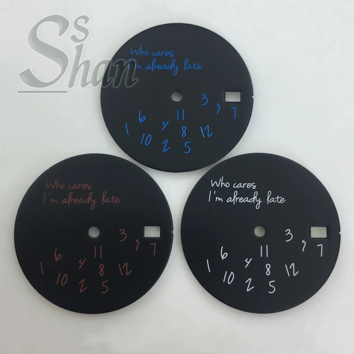 Arabische Ziffer 29 mm Zifferblatt „Wer kümmert sich, dass ich schon spät bin“ Ersetzen Sie das Zubehör in Verbindung mit den NH35-NH36-Uhrwerken