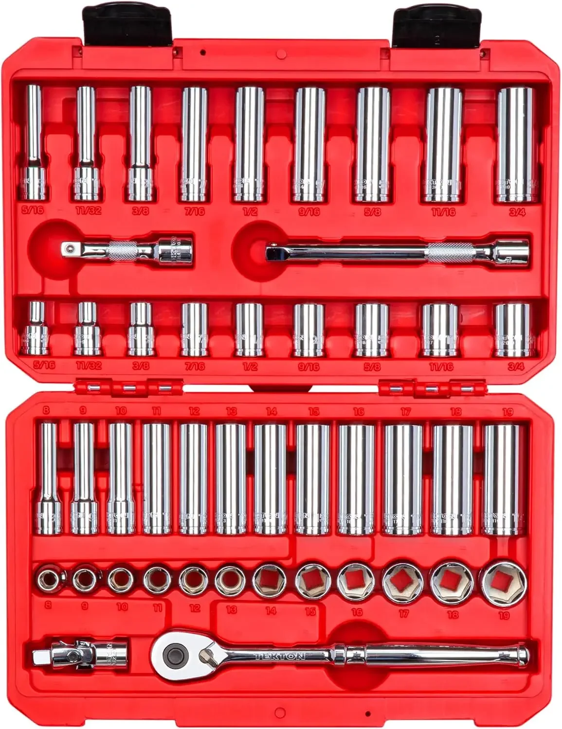 3/8 Inch Drive 6-Point Socket and Ratchet Set, 46-Piece (5/16-3/4 in., 8-19 mm) | SKT15301