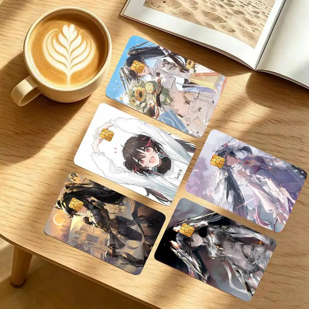 Lucia Pyroath Animated Game P-Punishing Gray Raven Card Sticker 4Pcs Credit Card Skin Anti Scratch Bank Debit Card Decal
