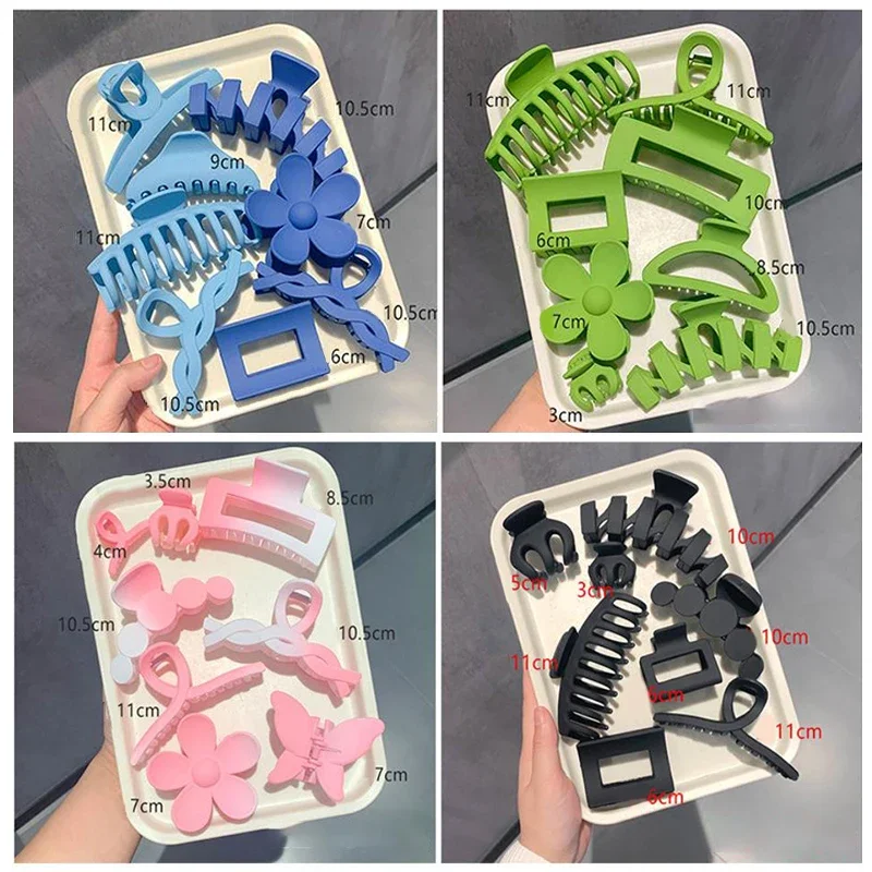 

Set of 8 Plastic Hair Clip Large Hair Accessories Simple Hairpin Thin Hair Styling Tools for Women