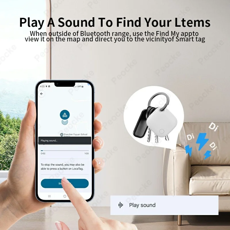 Smart Tracker Tag for Android device Google Find Hub Type-C Charged Key Anti-lost Finder Pet Bag GPS Locator Bluetooth Finder