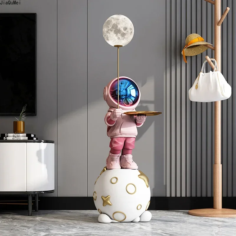 Nordic Large Astronaut Statue, Living Room Decoration, Luminous, Creative Ornaments, Bluetooth Speaker