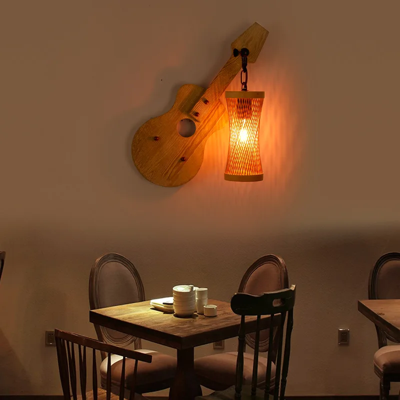 Creative Wooden Art Personalized Wall Lights Restaurants Coffee Restaurants Music Restaurants Bars Pubs Bar Counter Wall Lights