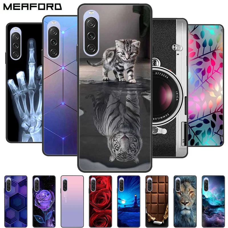 For Sony Xperia 10 V 5G Case 6.5'' Shockproof Soft Silicone Back Cover For Sony Xperia 10V Phone Cases Xperia10V 2023 Coque Cat