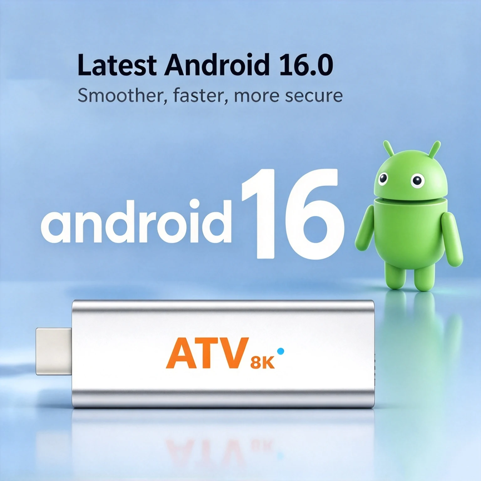 TV-Stick Android16 8GB 128GB Dual-WLAN 2,4G 5G BT6.0 8K Ultra HD Media Player Sprachassistent Sprachfernbedienung Smart TV Box