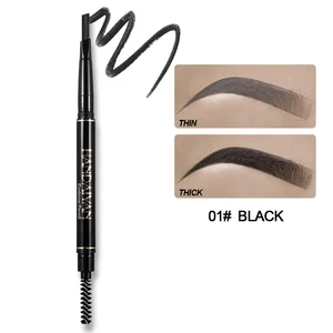 Eyebrow pencil with dark brown spooli brush, premium eye brow longwearing for perfect brows, waterproof 12 Main Sales Eyeshadow of Eyebrow - №10