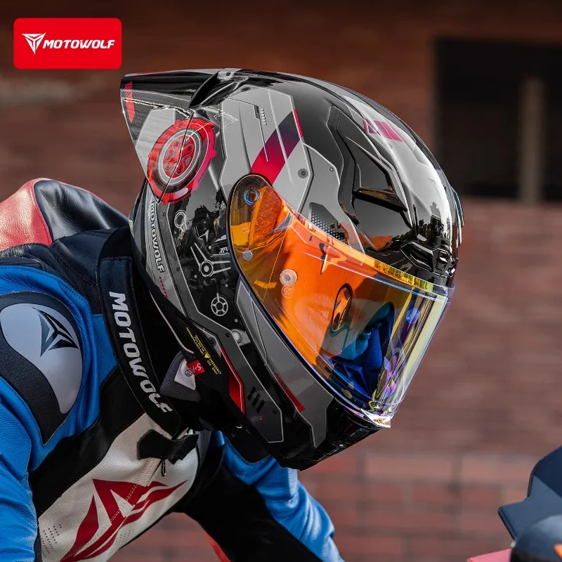 

MOTOWOLF H1 Motorcycle Helmet BigT ail Men Women Locomotive Full Helmet Lightweight ALL Seasons cascos para moto racing casco