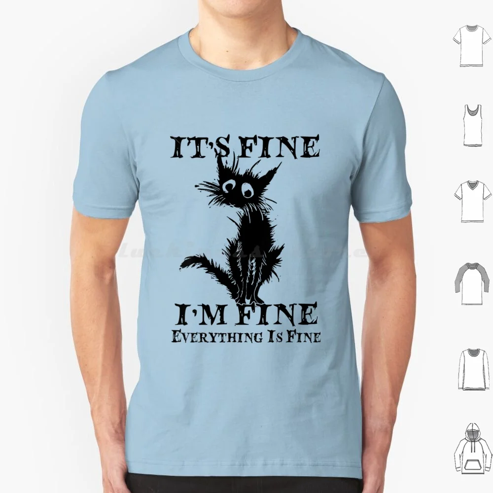 

Womens It's Fine I'm Fine Everything Is Fine Funny T Shirt Men Women Kids 6xl Cat Lovers Cat People Cute Cat Cat Owner Cat Mom