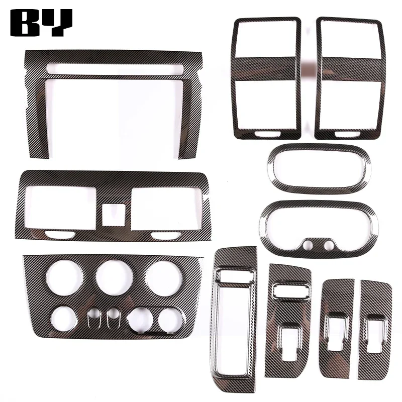 

For Hummer H3 2005-2009 Stainless Steel Center CD A/C volume trim panel Glass Lift Frame Decorative Sticker Car Accessories