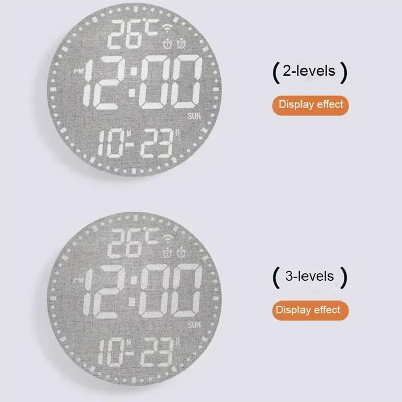 

ABKU-Calendar Wall Clock Wall Hanging Intelligent Clocks Living Room Decoration Wall Clock White Shell Black Face