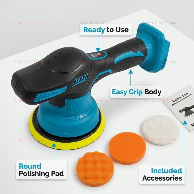 Wireless 18V Electric Car Polisher Rotary Buffer Machine for Waxing Sanding Sealing Glazing Auto Detailing Tools view 3