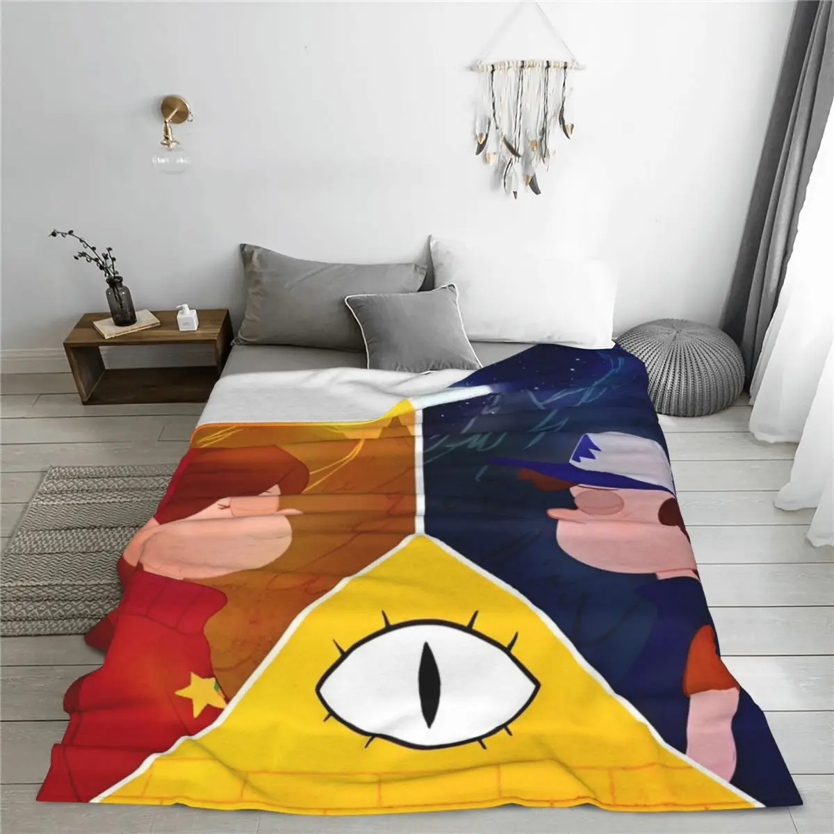 Gravity Falls Bill Cipher Coral Fleece Plush Throw Blanket Cartoon Anime Blanket for Bedding Travel Soft Bedspread