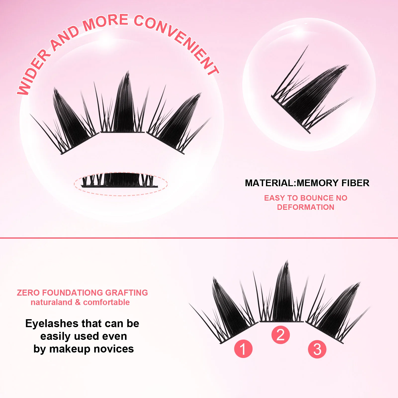 24pcs False Eyelashes extenstion Clusters lash cat's eye individual Eyelash 3D  Segmented Lashes for Eye Cosplay DIY Makeups