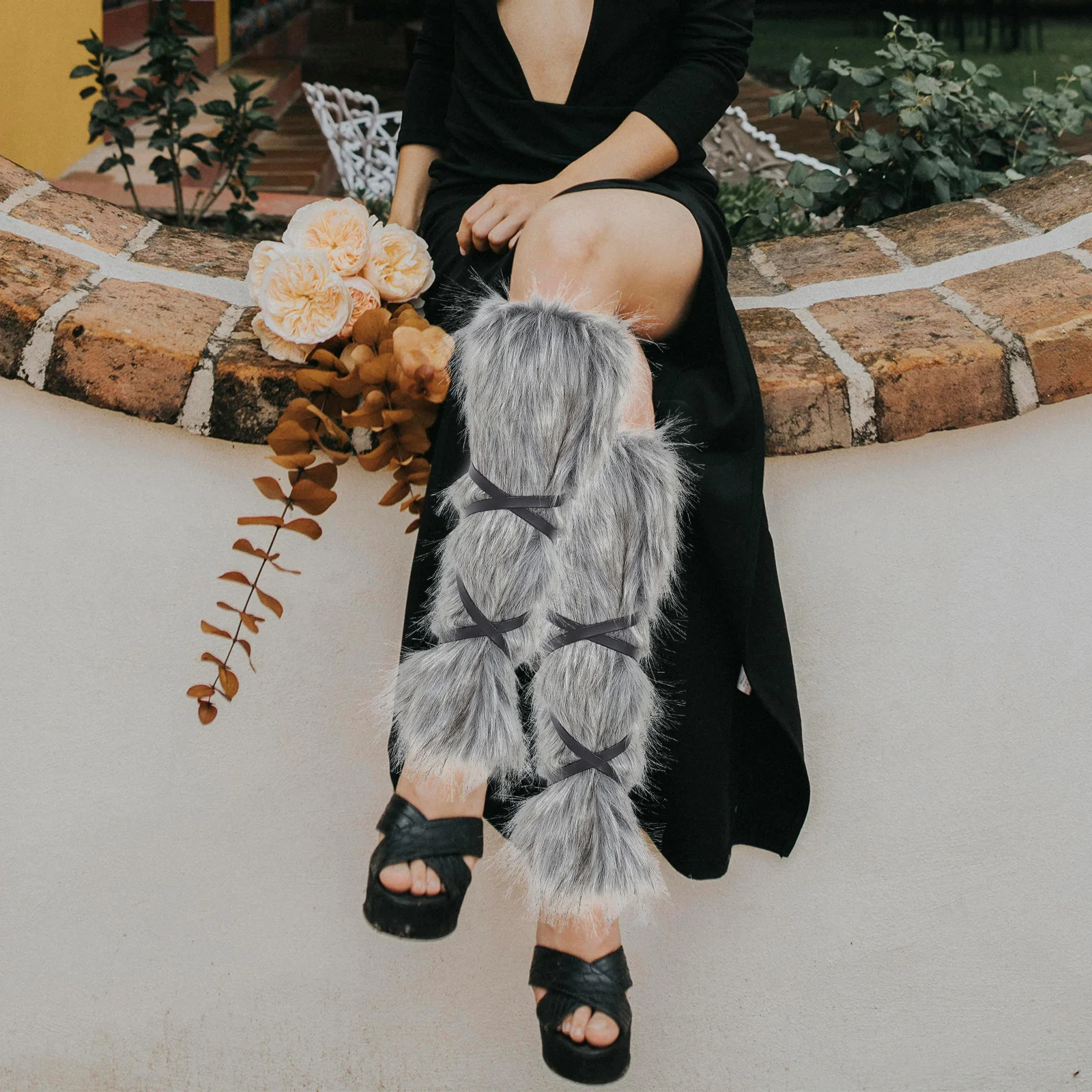 2 قطعة تدفئة فو 40 سنتيمتر للنساء الرجال فايكنغ اكسسوارات الرجال الشتاء تأثيري فايكنغ زي اكسسوارات أغطية أحذية بلاستيكية #6