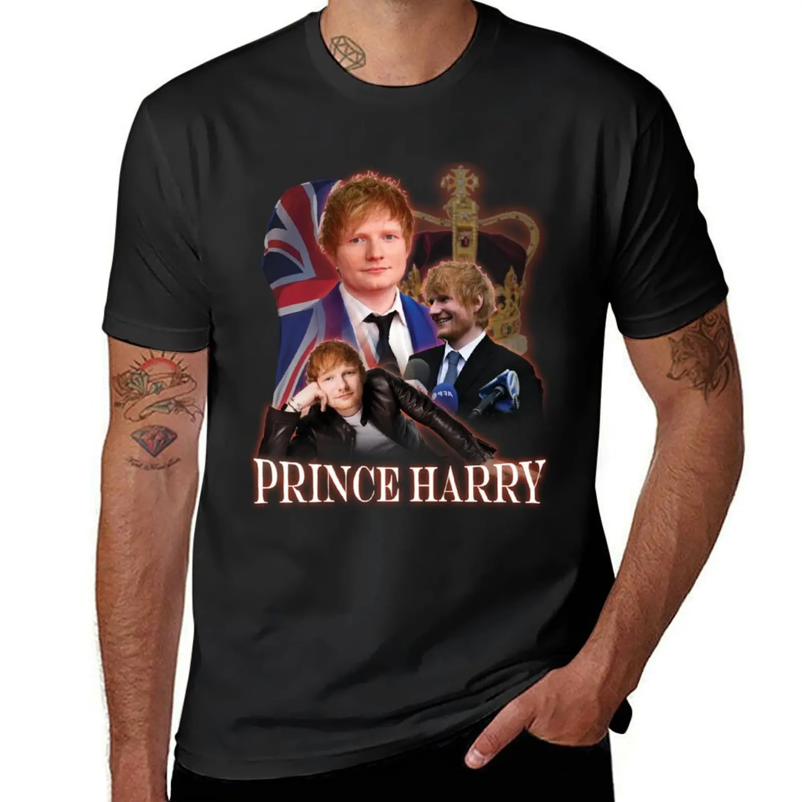 Prince Harry Parody T-Shirt hippie clothes heavyweights Men's t-shirts