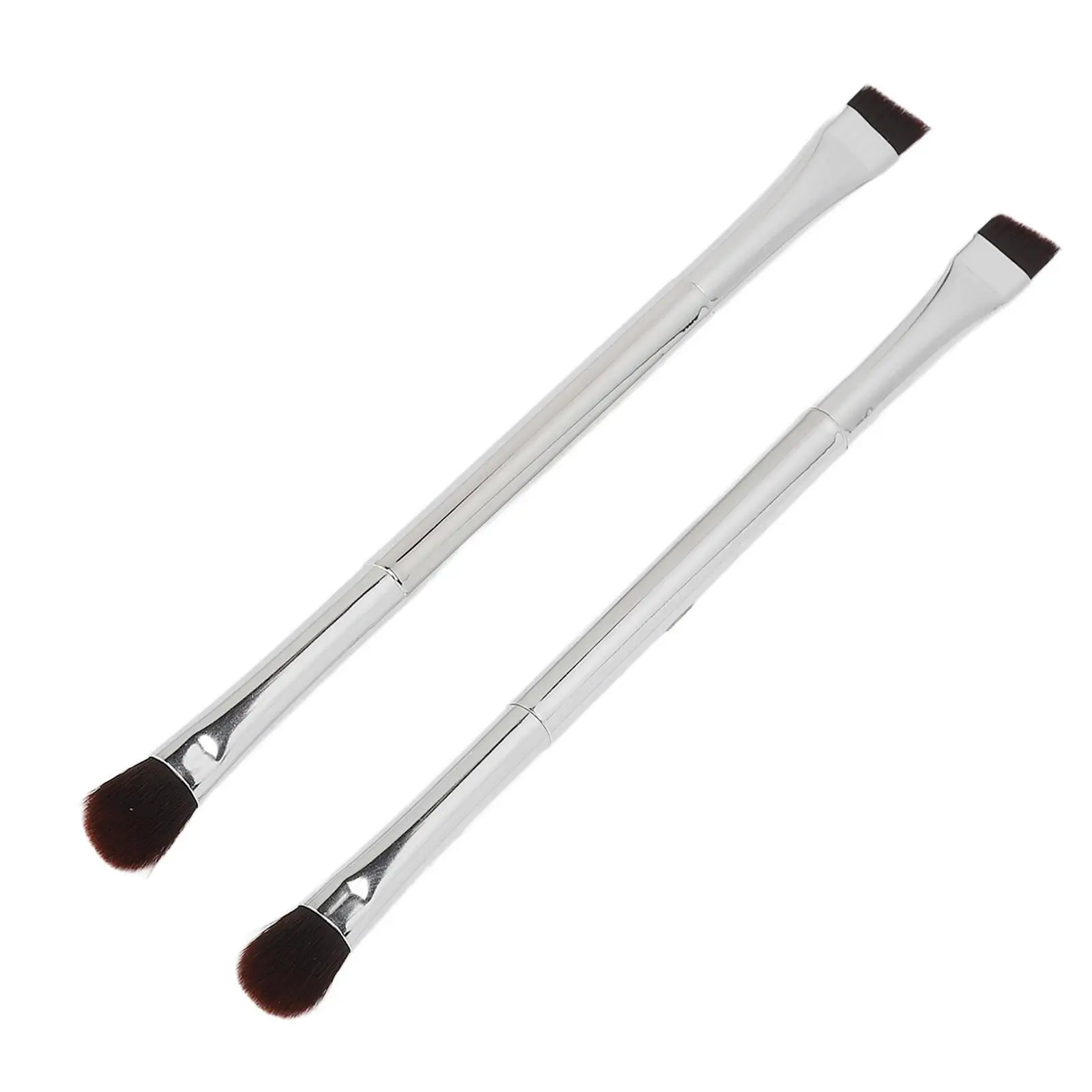 Set di pennelli per ombretto a doppia estremità, strumento per trucco per sopracciglia inclinate, capelli morbidi, 2 pennelli cosmetici per donne