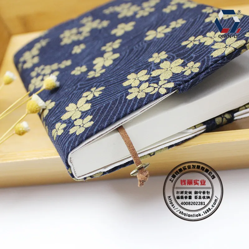 2024 Bronzing flower handmade cloth book cover notebook fabric book cover hand account A5A6 size adjustable book coat