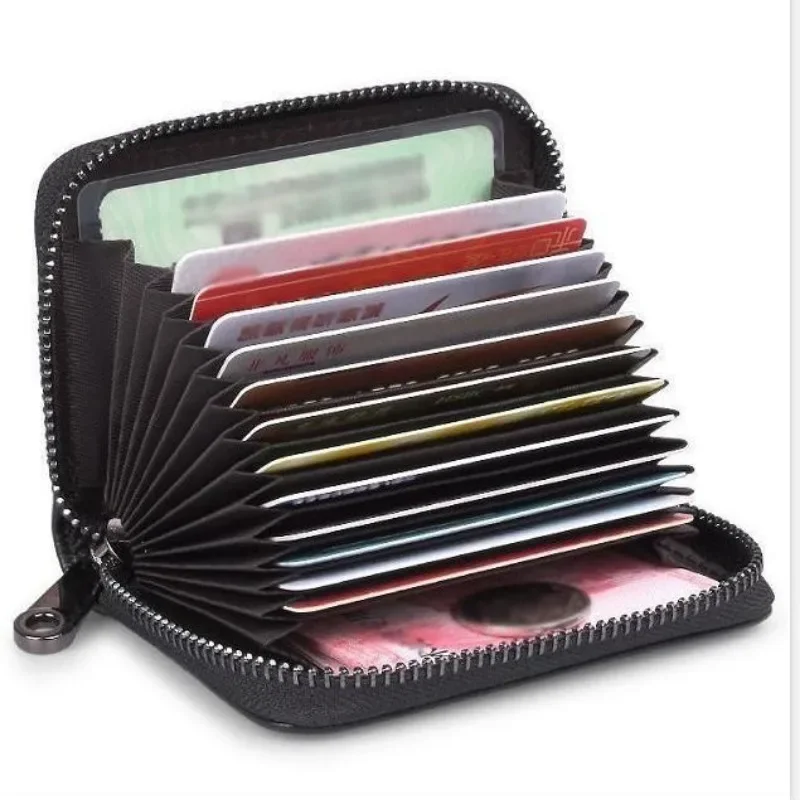 Business Coin Card Purse Wallet Women Men RedGreen Blue Black Brown ID Bank Credit Card Holder Multiple Slots Card Wallet Case