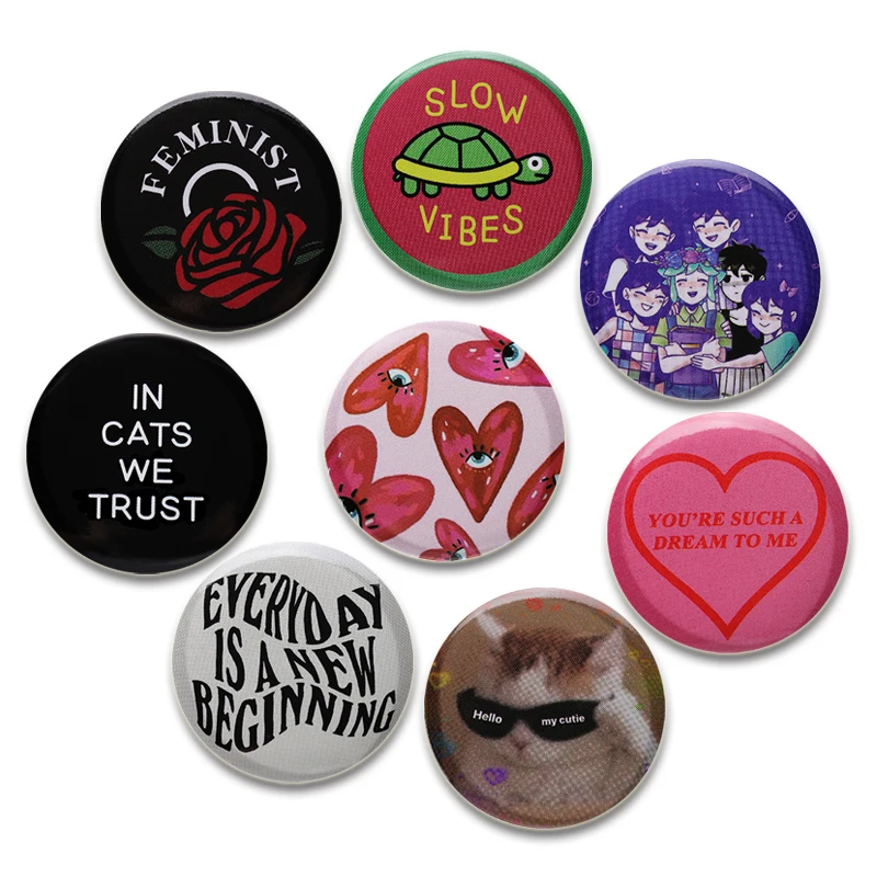 

Love Dog Cat Paw Plant Rose Letter Alloy Brook Enamel Pins Cartoon Cute Round Brooches Backpack Jewelry Accessories Gift Badge