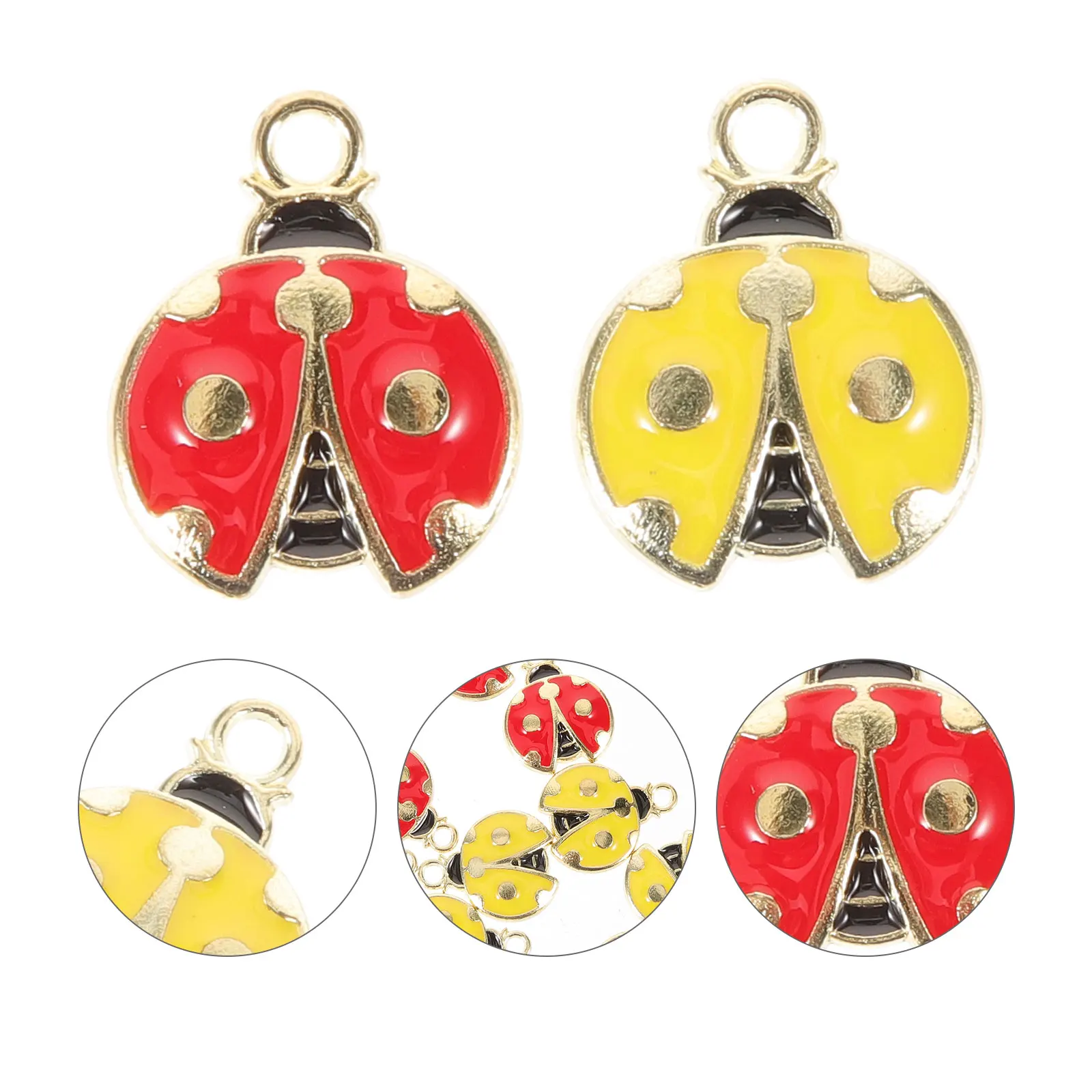 

10pcs Alloy Ladybug Pendant DIY Jewelry Making Charms Metal Accessories Hair Clip Necklace Bracelet Decorative Phone Case Charm