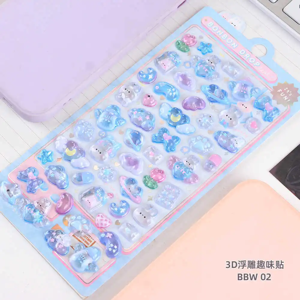 ملصقات كريستال ثلاثية الأبعاد بتصميم حيوان الدب الرائع للأطفال حرفة تزيين للفتيات الصغيرات فن ختم ثلاثي الأبعاد