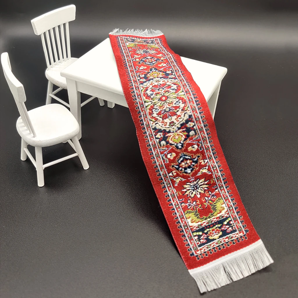 Turkish Style Carpet Area Rug for 1:12 Dolls House Any Rooms Door Decor Accessories Red