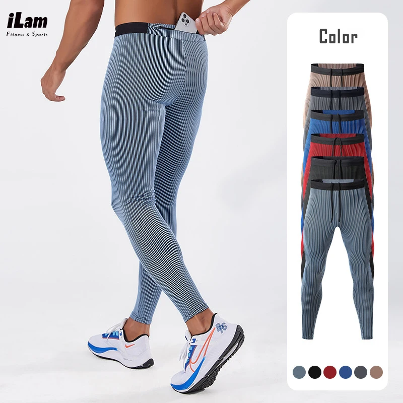 Men's Running Sweat pants, Tight fitting Breathable Quick Drying High Elastic Track and Field Fitness Training Gym Pants