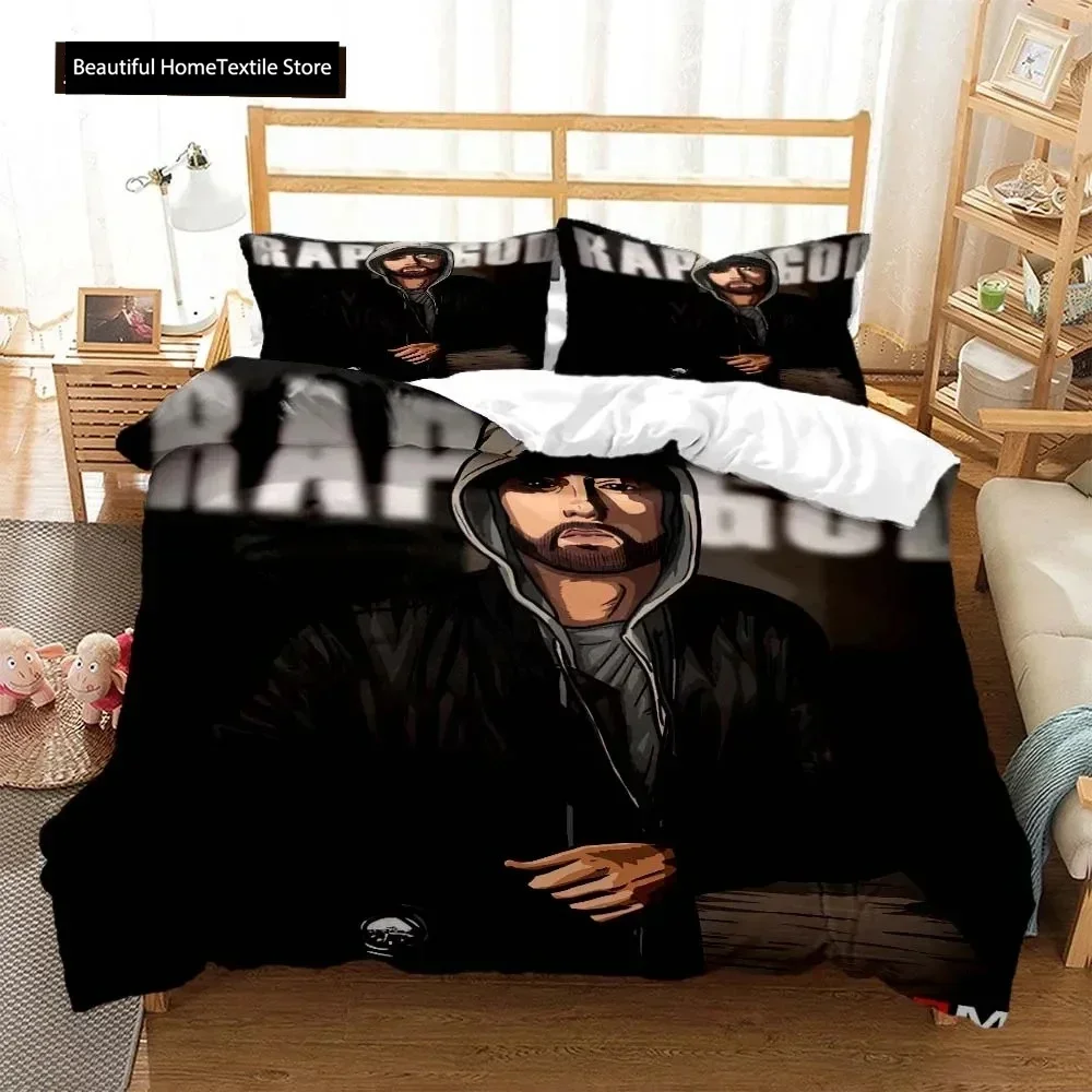 

Eminem Hip -hop sänger 3D NEW Duvet Cover Pillowcase Bedding Set Adult Boy Girl Bedroom Decoration Children Single Double Large